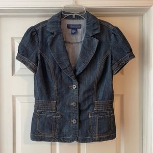 Baccini Women's Short Sleeve Blazer/ Denim/ Size Small